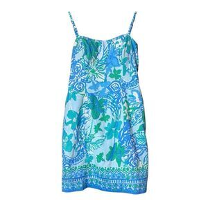 Lilly Pulitzer Shelli Stretch Dress floral Whisper Blue Boom Croc A Locca coasta